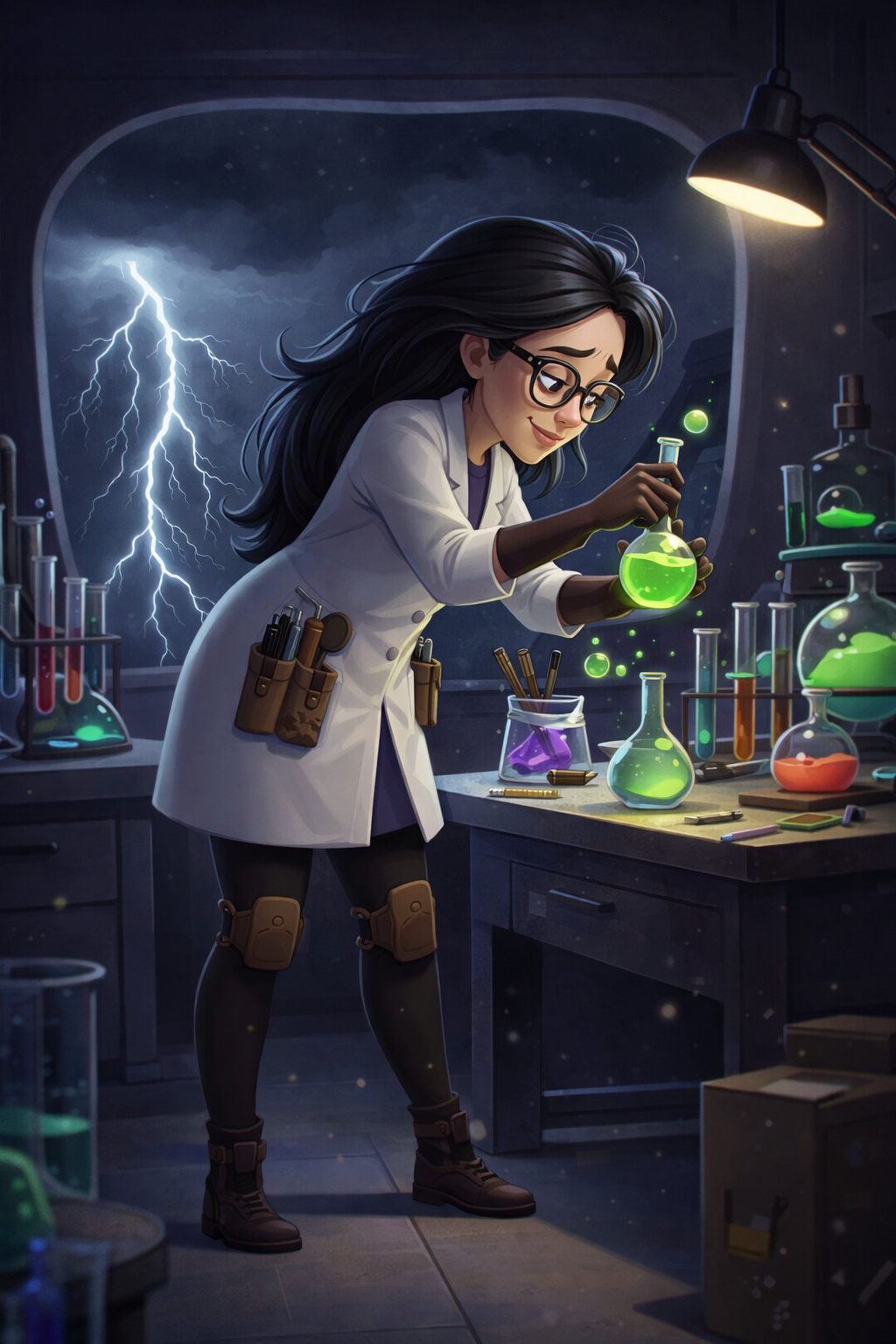 Ember June scientist working in a lab